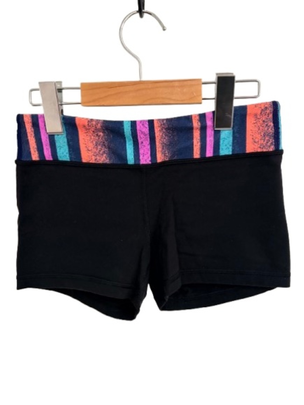 Ivivva Black Shorts with Teal and Coral Waistband